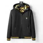 chaude veste blouson versace jeans homme noir hoodie medusa flower